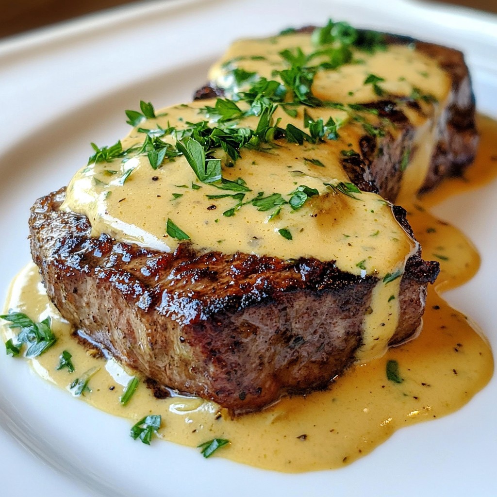 Filet Mignon with Peppercorn Cream Sauce Delight