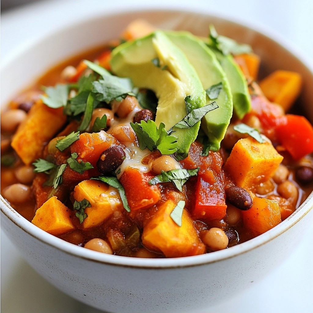 Smoky Sweet Potato and Black Eyed Pea Chili Delight