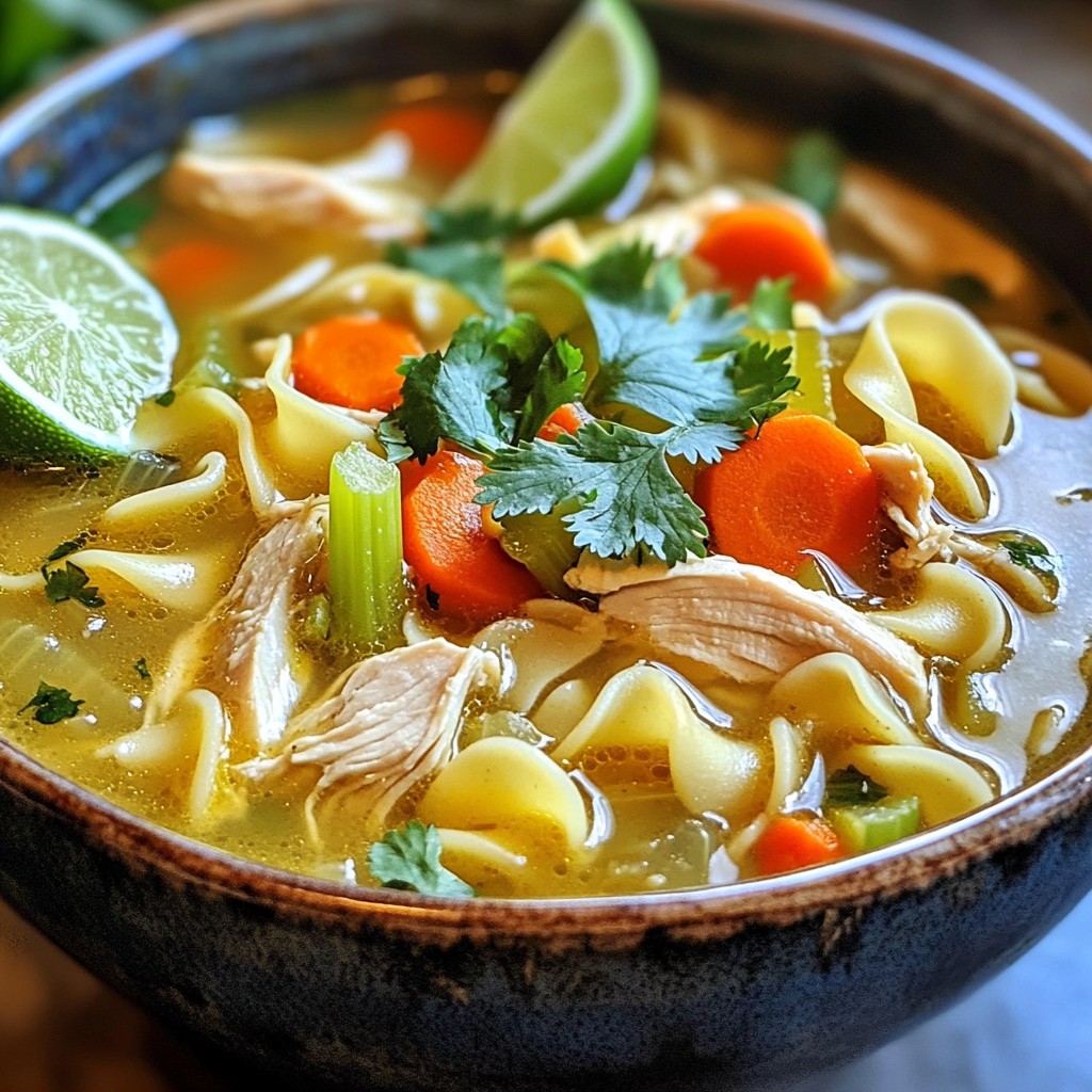 Ginger Garlic Chicken Noodle Soup Simple and Tasty
