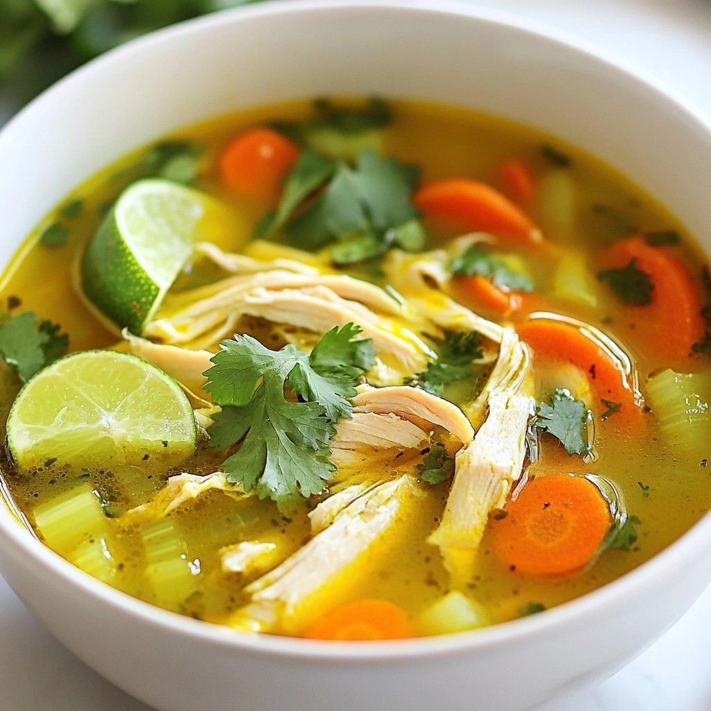 Chicken Soup with Ginger and Turmeric Flavor Boost