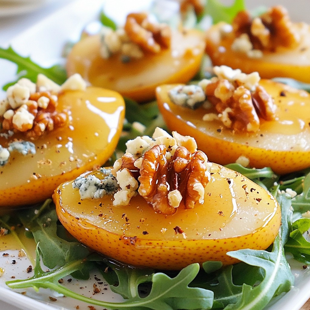 Honey Roasted Pears with Blue Cheese Delightful Treat