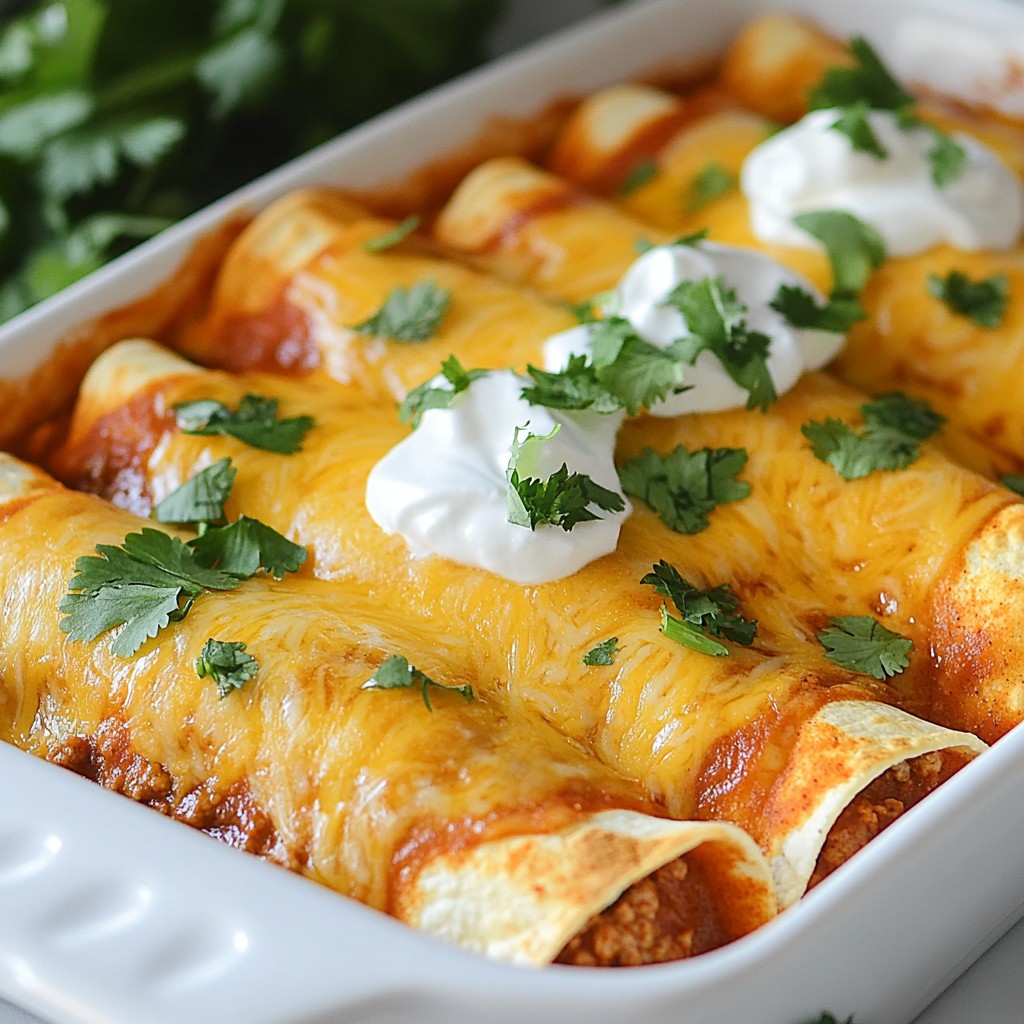 Red Sauce Beef Enchiladas Flavorful Dinner Delight