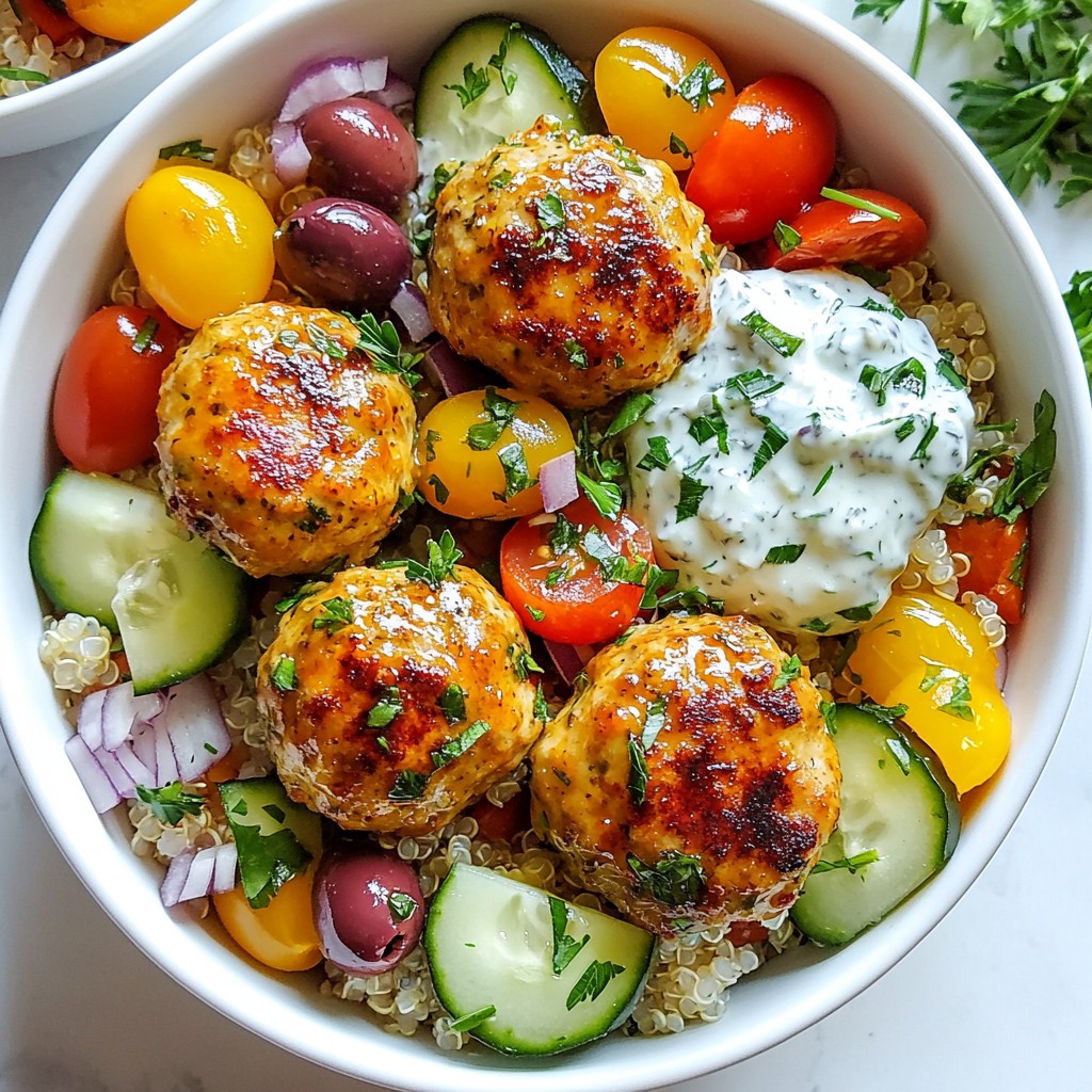 Mediterranean Chicken Meatball Bowls Flavorful Delight