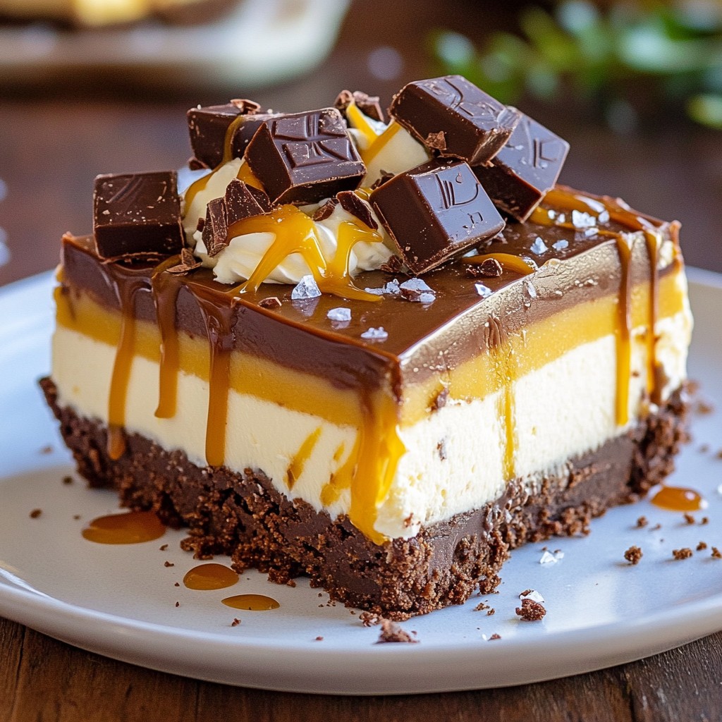 Chocolate No-Bake Twix Cheesecake Delight Recipe