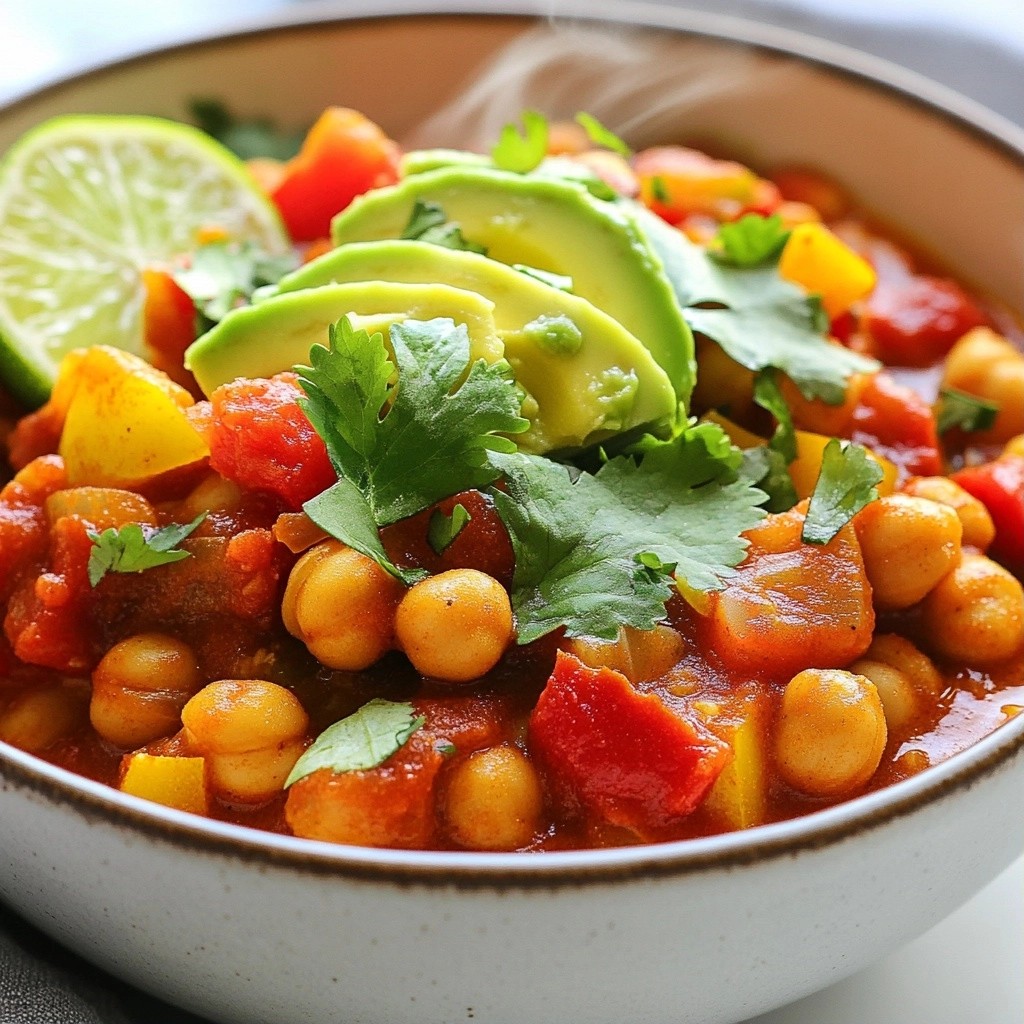 Spicy Chili with Chickpeas and Bell Peppers Recipe