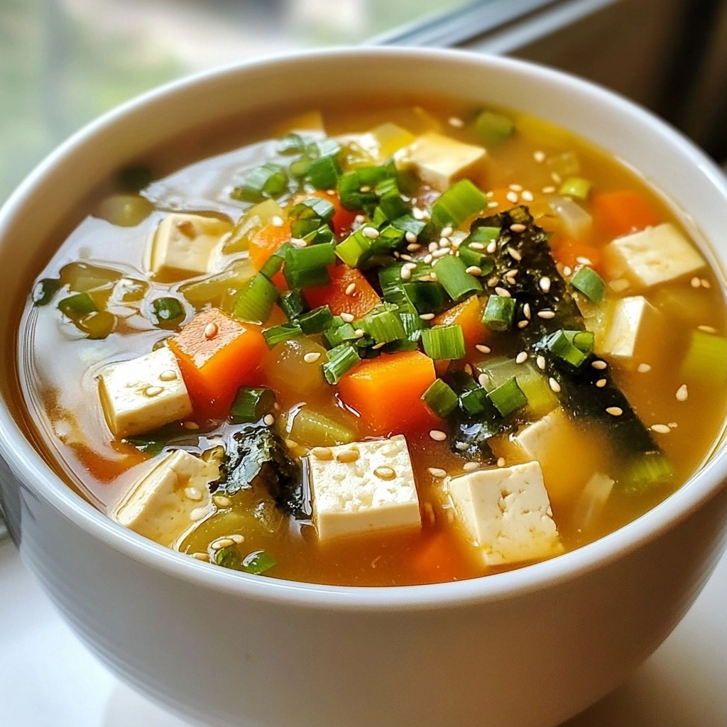 Healthy Miso Soup with Tofu and Seaweed Recipe