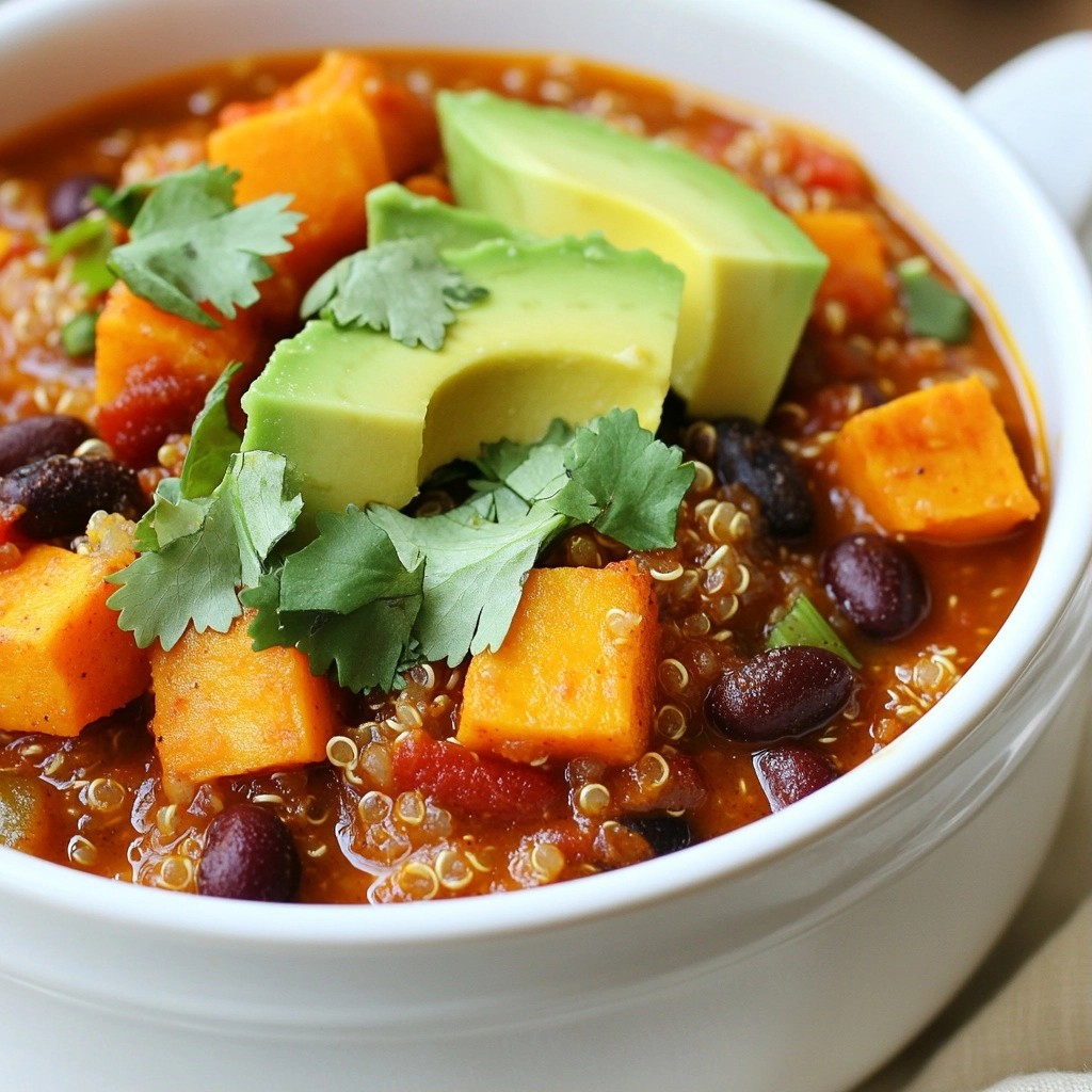 Spicy Vegetarian Quinoa and Sweet Potato Chili Recipe
