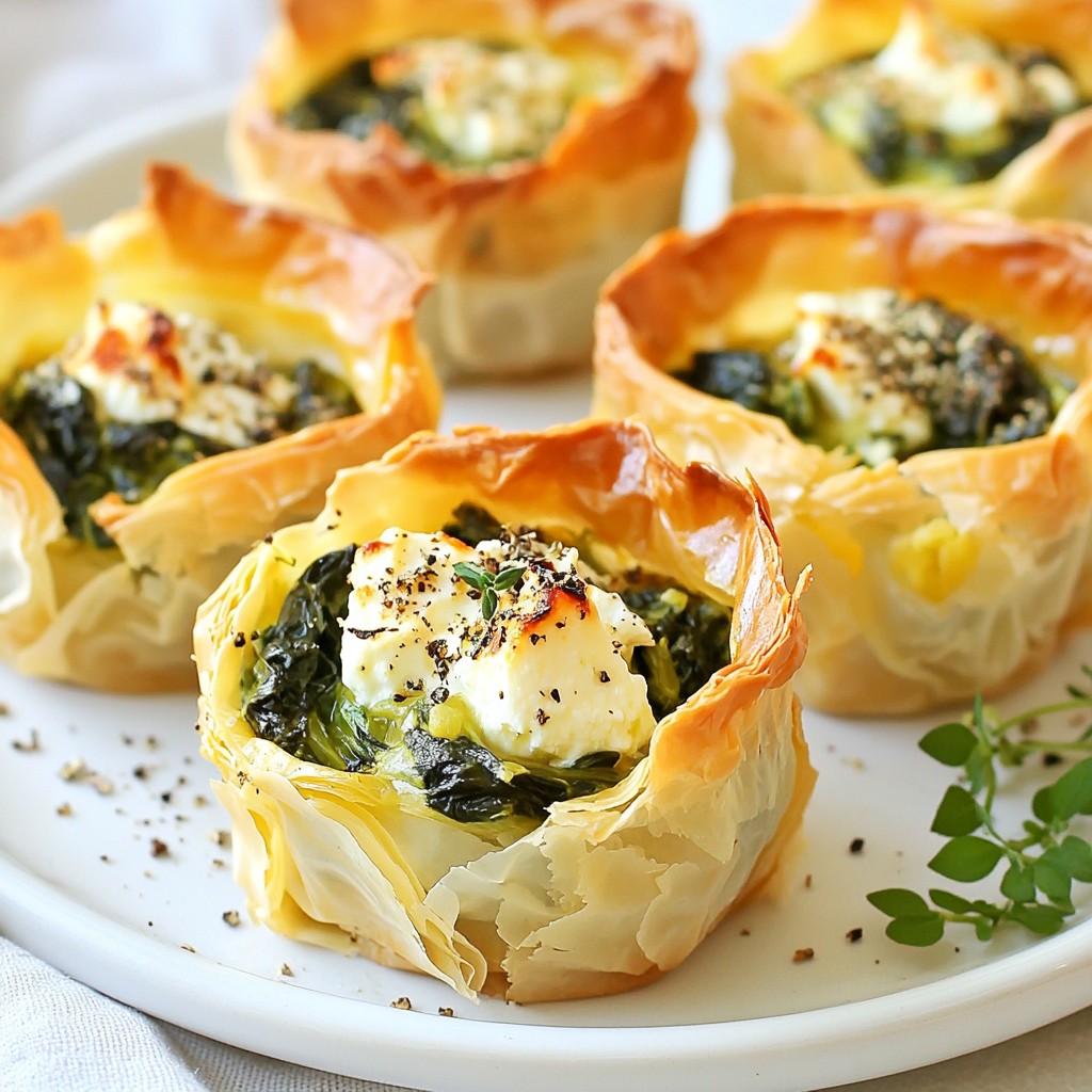 Savory Spinach Feta Phyllo Cups Easy Recipe