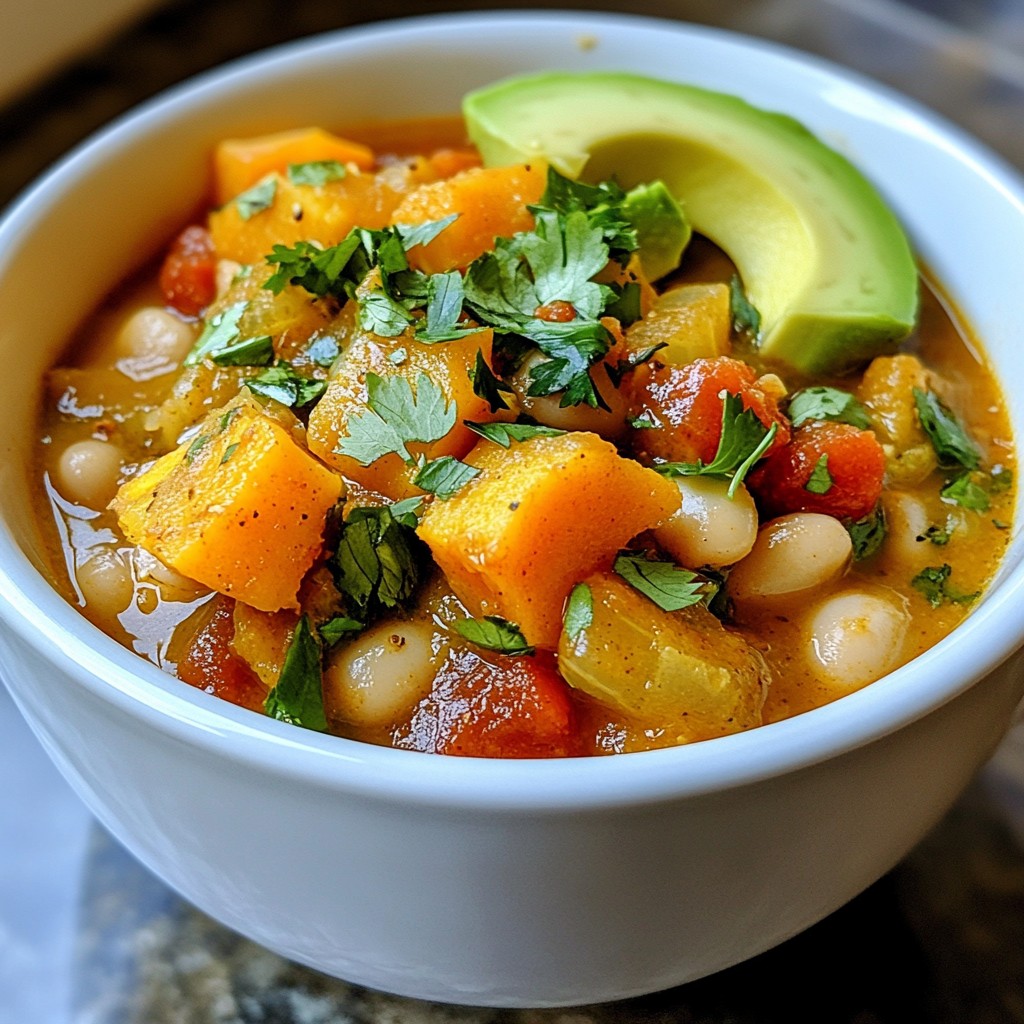 Vegetarian White Bean and Sweet Potato Chili Delight