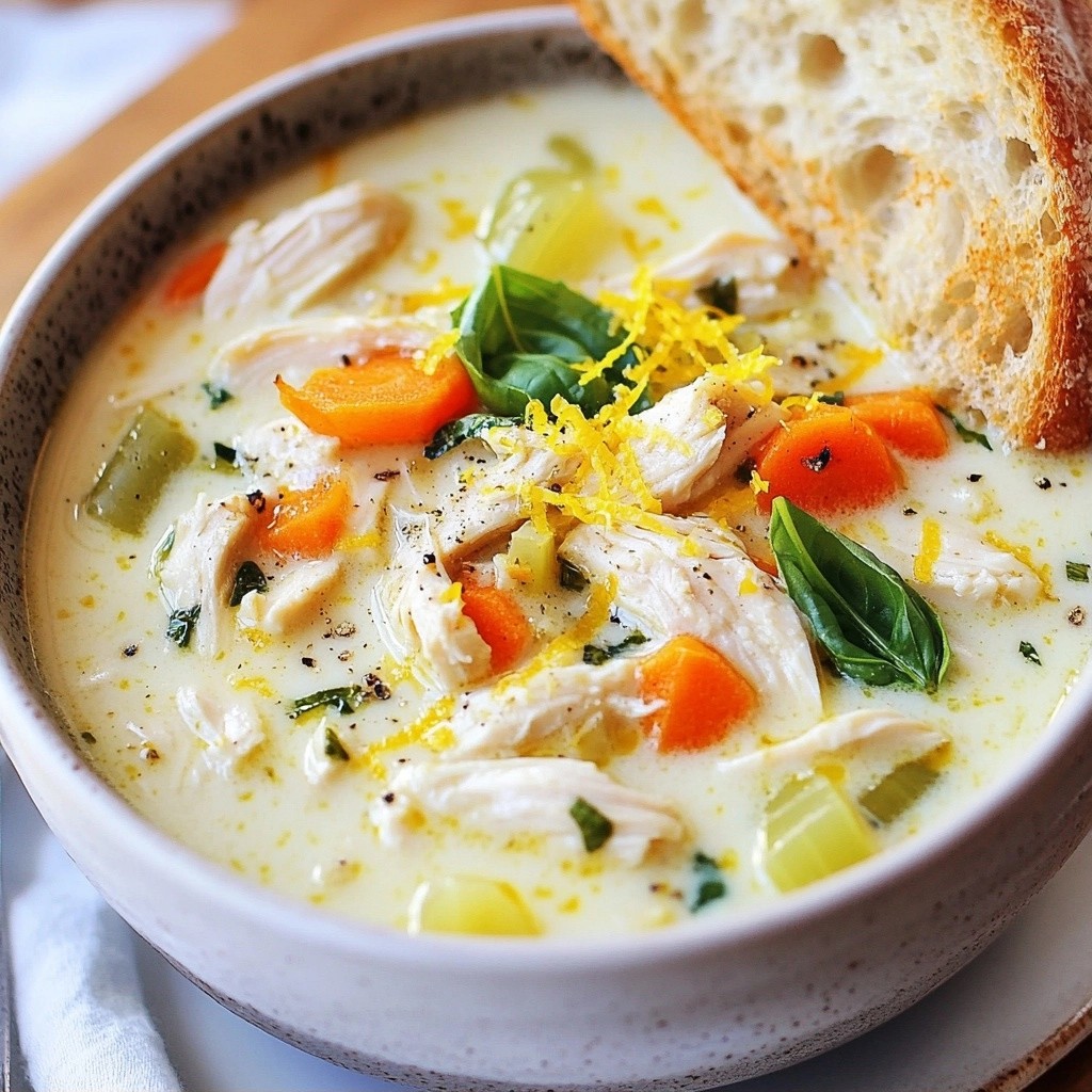Creamy Lemon Basil Chicken Soup Flavorful Comfort Dish