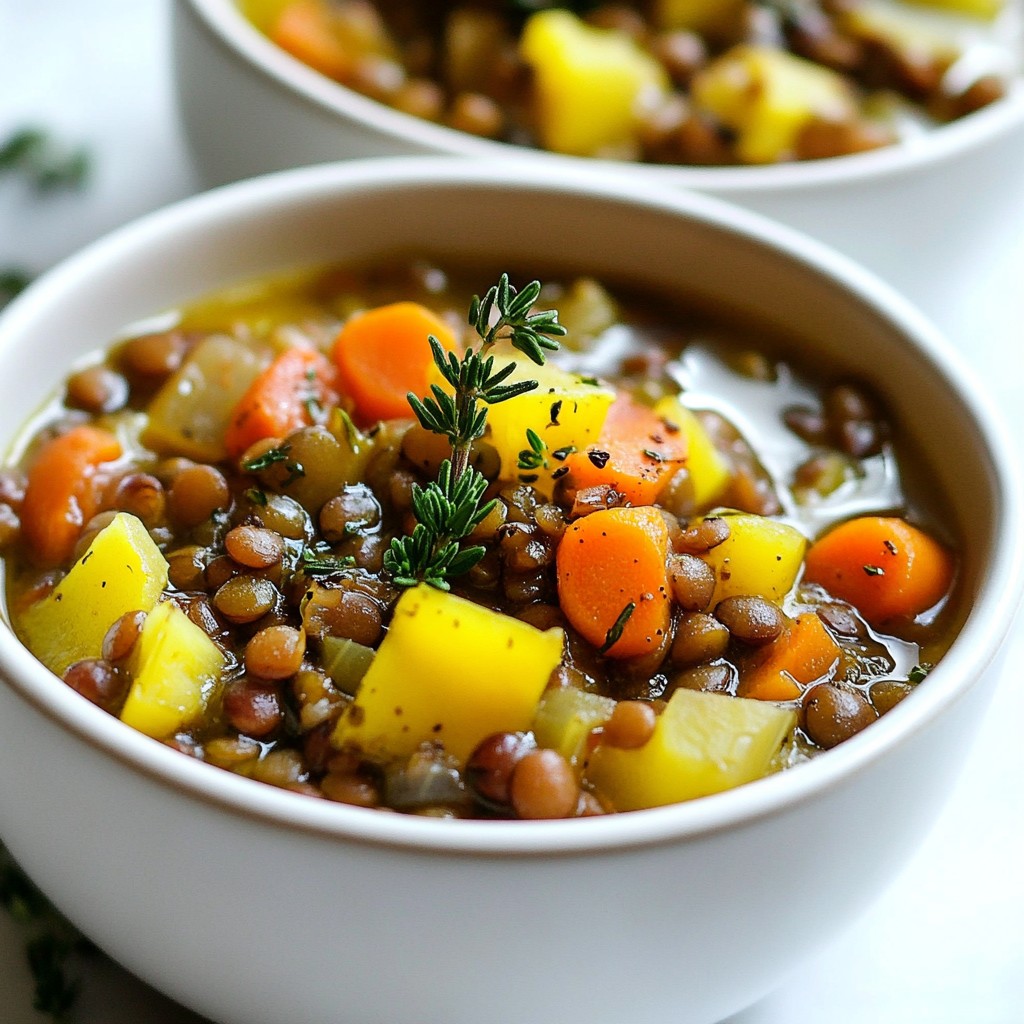 Hearty Lentil and Carrot Stew with Thyme Delight
