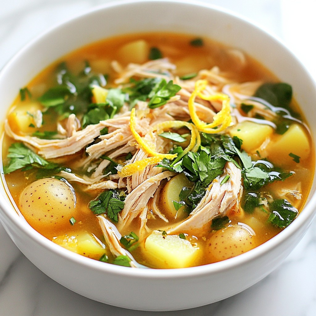 Spicy Lemon Chicken Soup with Spinach Delight