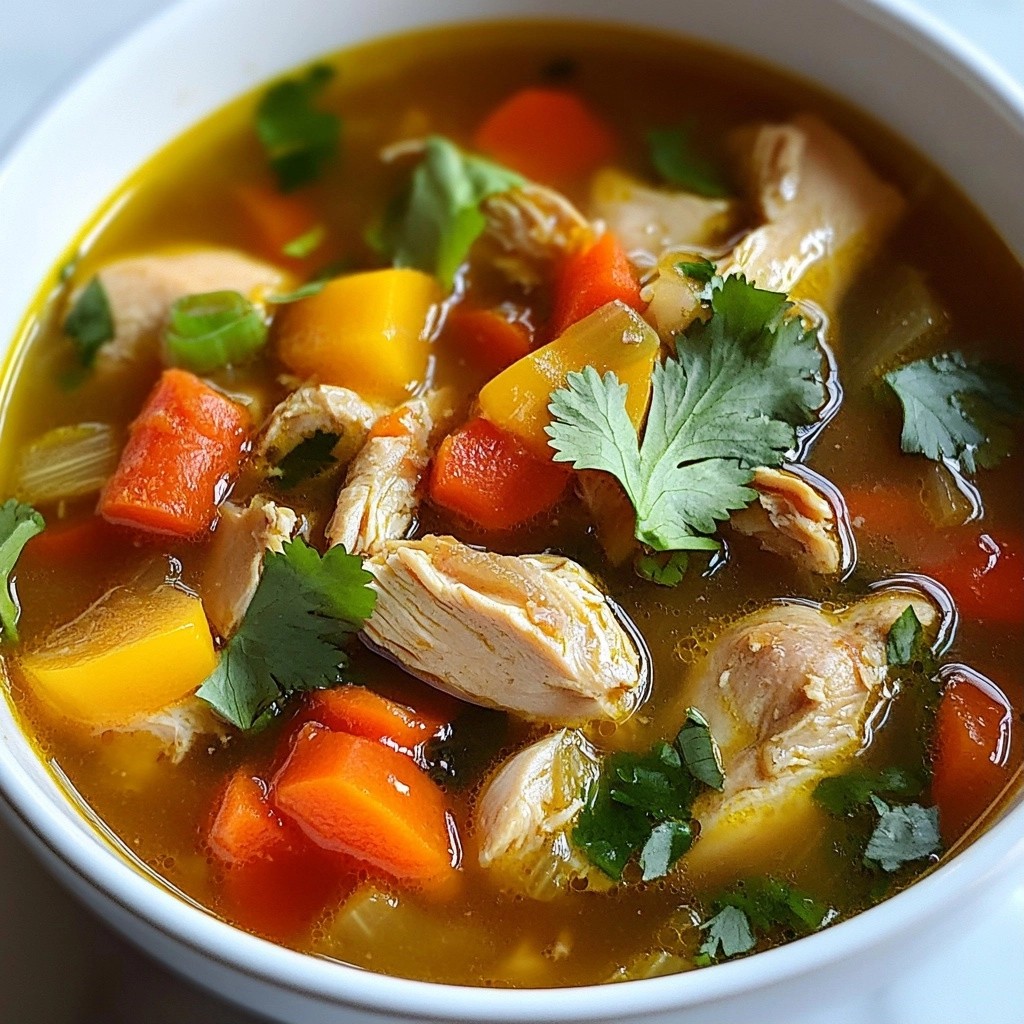 Savory Chicken Soup with Lemongrass and Ginger Warmth