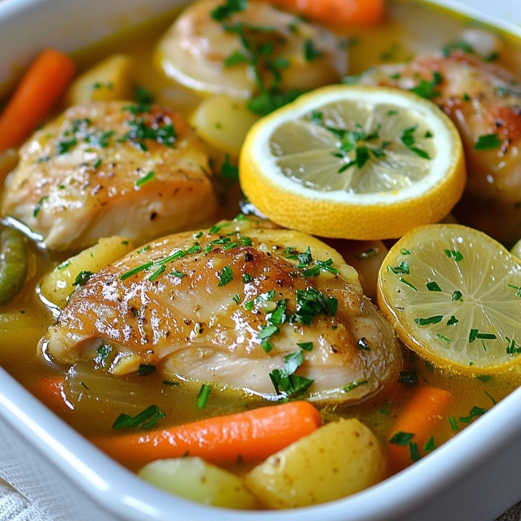 Herbed Lemon Chicken Stew with Veggies Delightful Dish