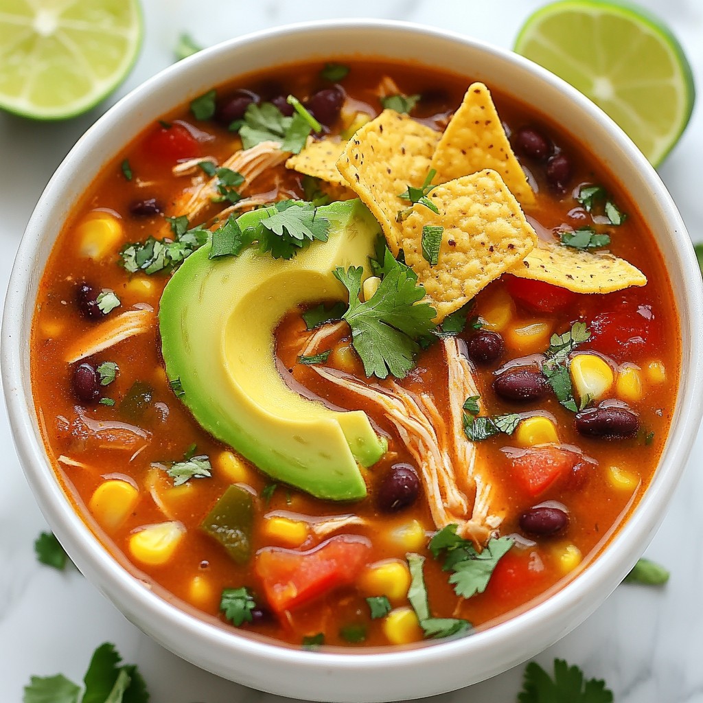 Savory Chicken Tortilla Soup with Lime Delight