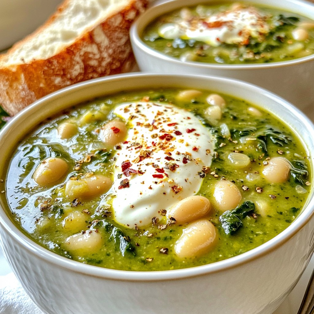 Creamy Spinach and White Bean Soup Flavor Boost