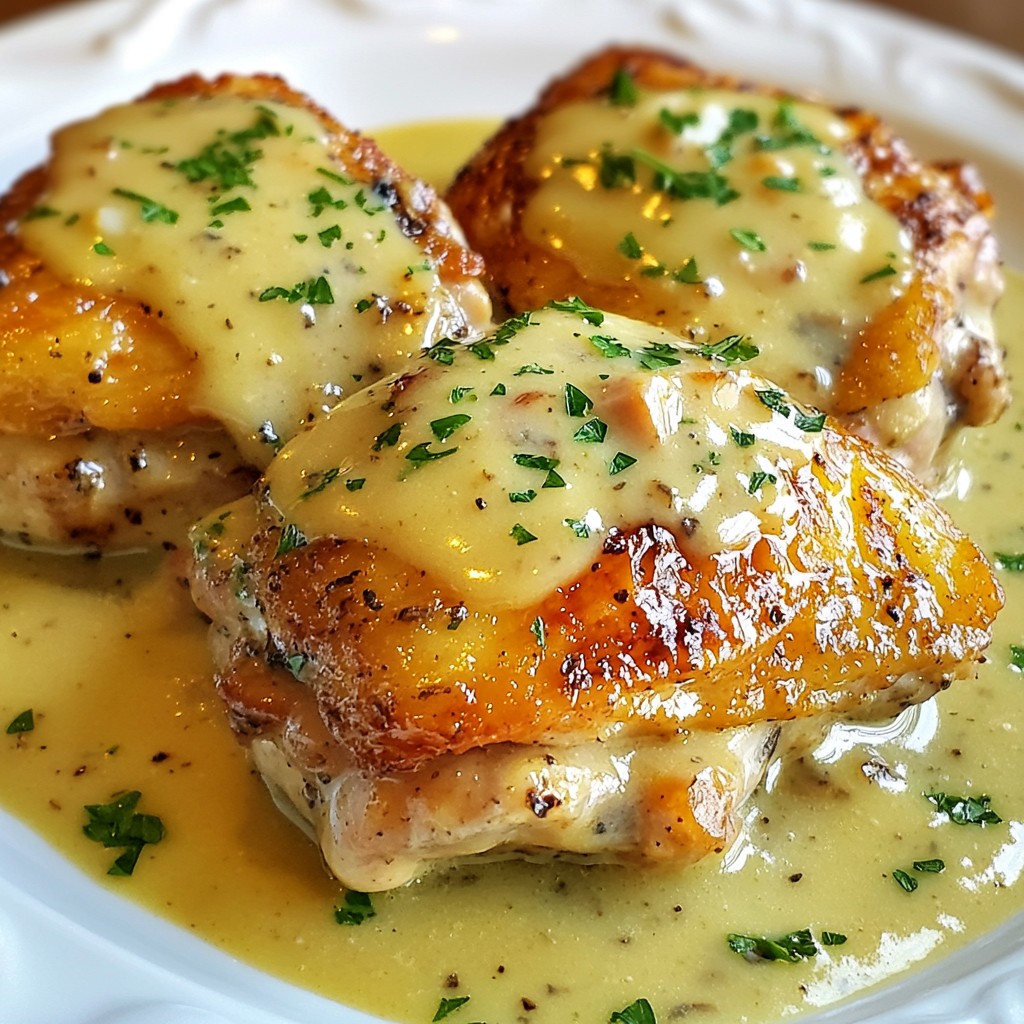 Smothered Chicken Thighs with Creamy Gravy Delight