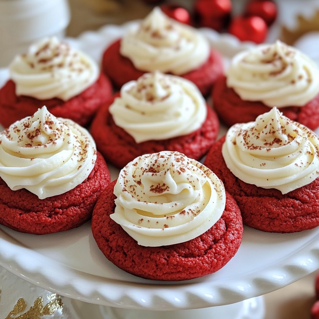 Red Velvet Cookies with Cream Cheese Frosting Delight