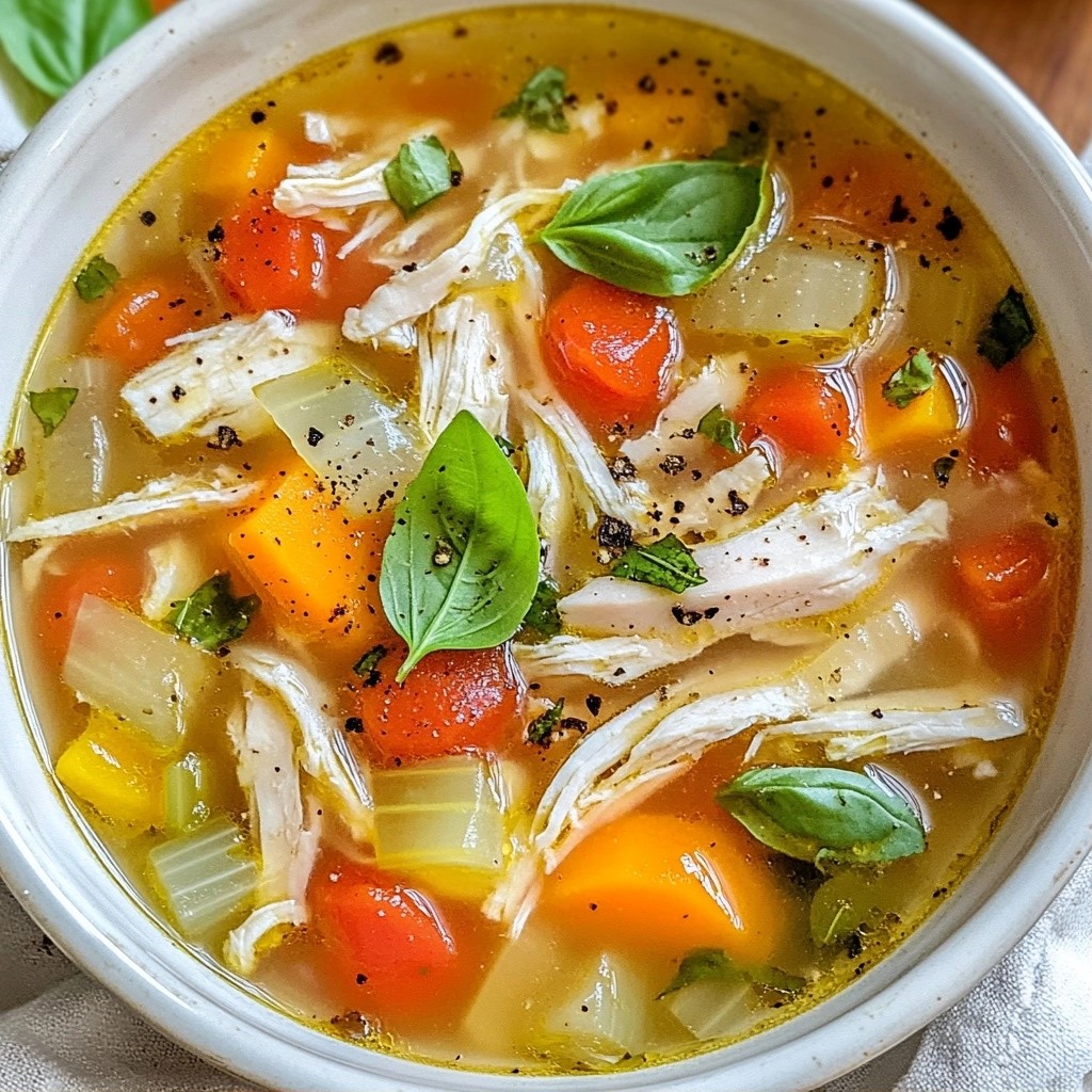 Chicken Soup with Basil and Tomatoes Fresh Delight