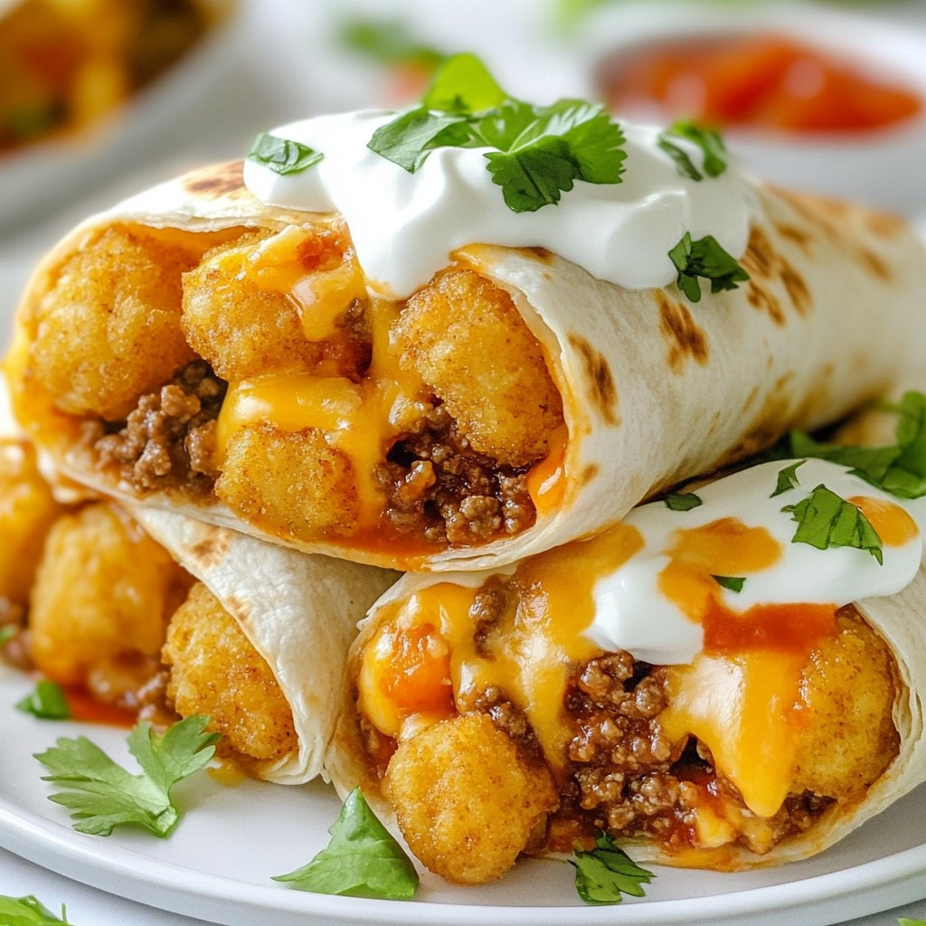 Cheesy Tater Tot Burritos Quick and Tasty Recipe