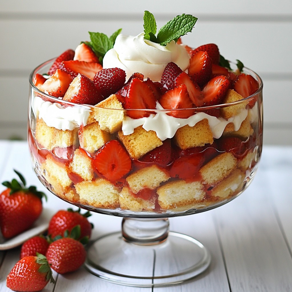 Easy Strawberry Trifle with Pound Cake Delight