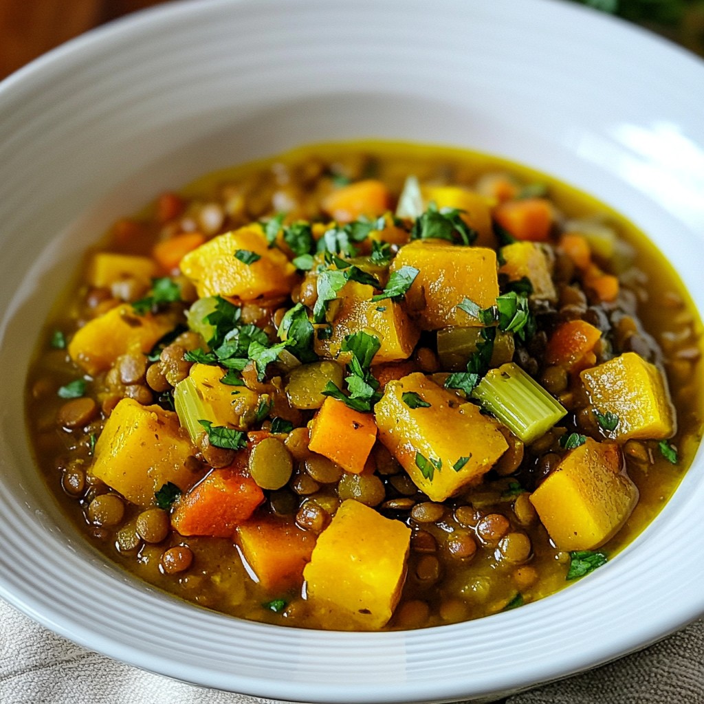 Hearty Lentil and Butternut Squash Stew Recipe Delight
