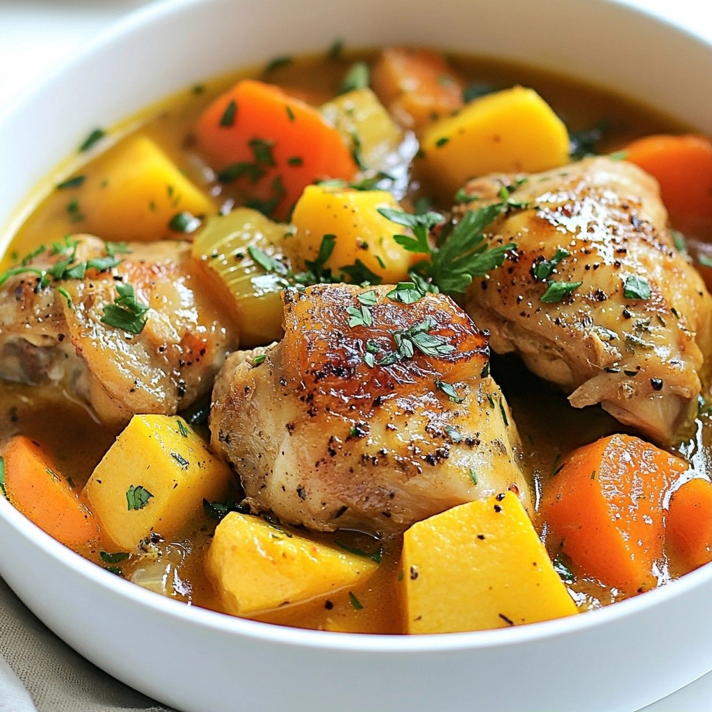 Hearty Chicken and Yam Stew with Herbs Delight