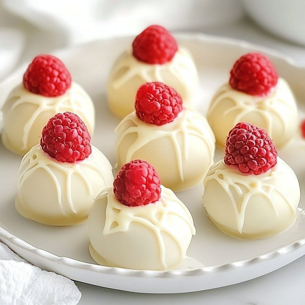 Delicious White Chocolate Raspberry Cheesecake Truffles
