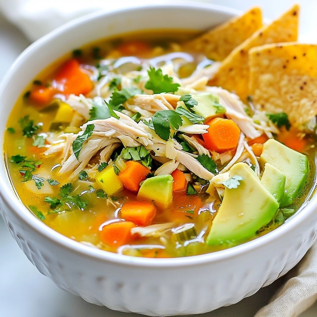 Comforting Chicken Soup with Cilantro and Lime Delight
