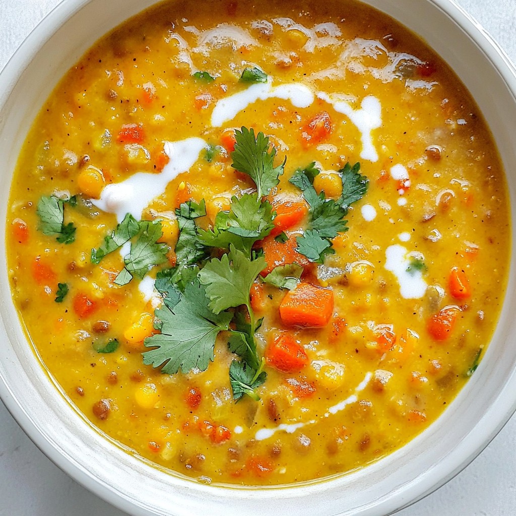 Creamy Soup Coconut Curry Lentil Soup Delight