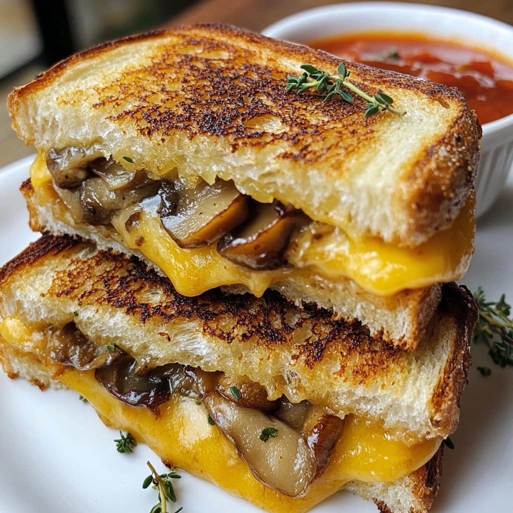 Gouda Mushroom Grilled Cheese Savory Comfort Food