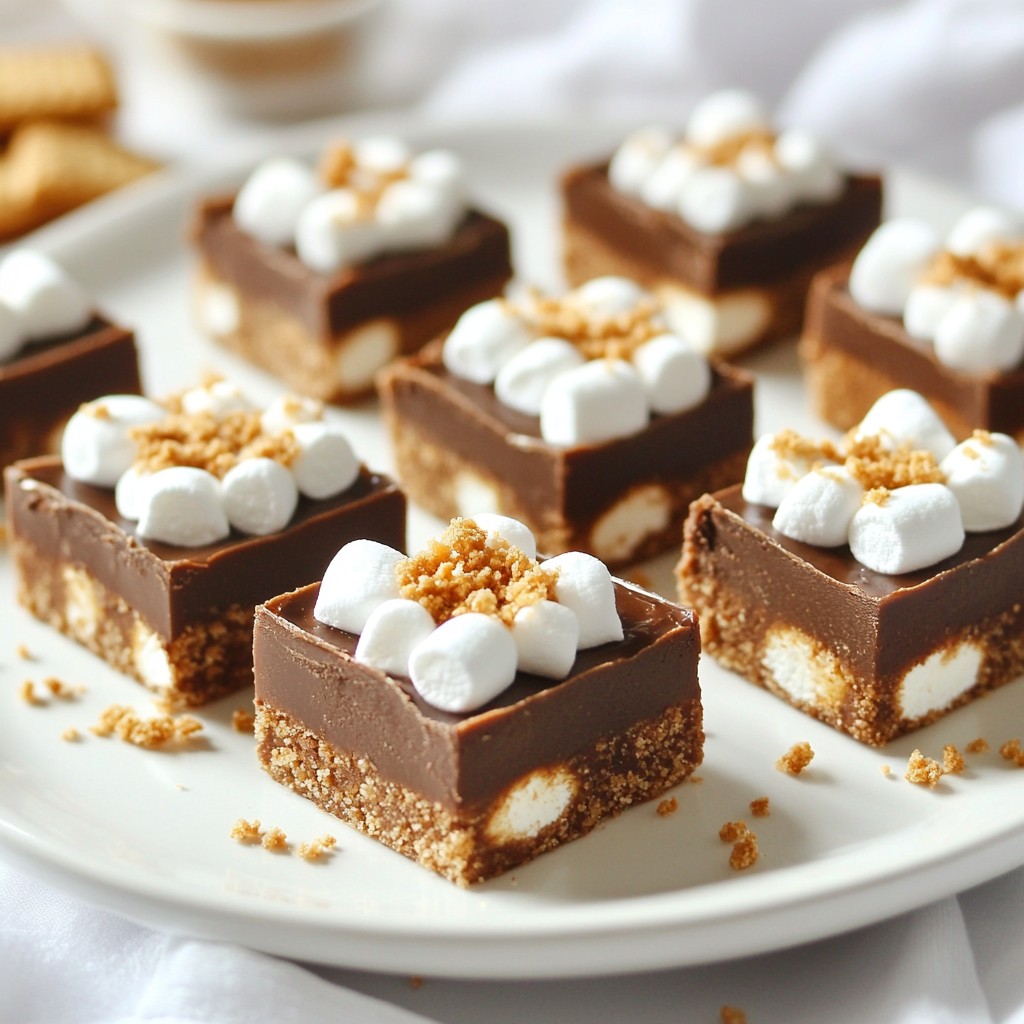 S'mores Fudge Squares Irresistible No-Bake Treat