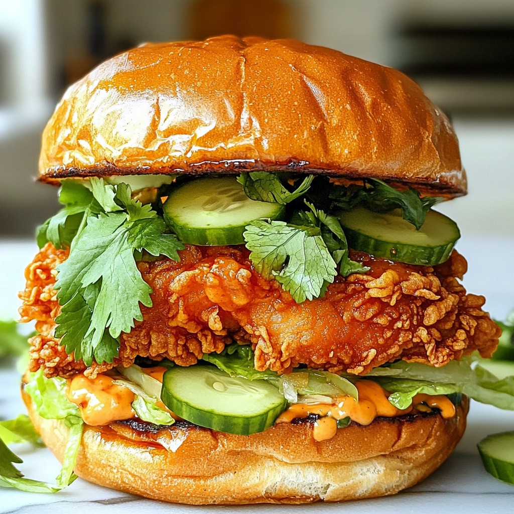 Thai Fried Chicken Sandwich Flavorful and Crispy Meal