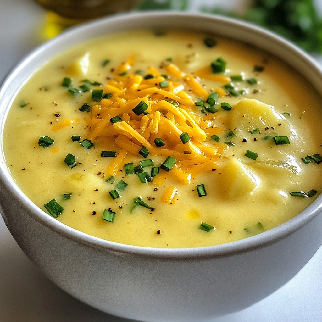 Cheddar Garlic Herb Potato Soup Comforting and Rich