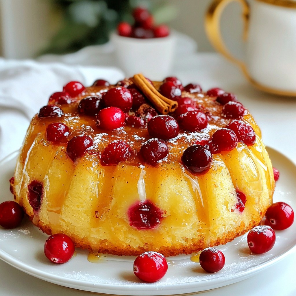 Cranberry Pudding Cake with Butter Sauce Delight