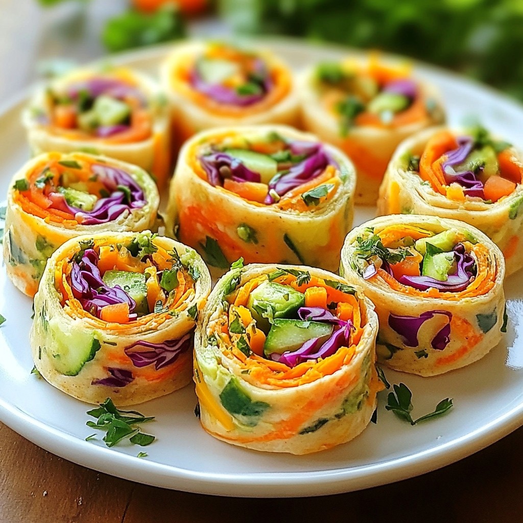 Rainbow Veggie Pinwheels Tasty and Colorful Snack