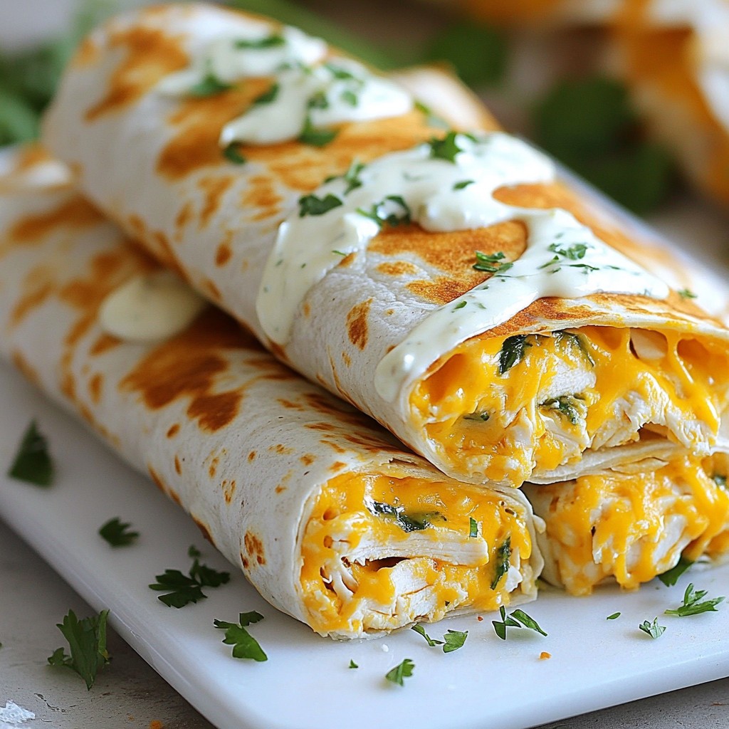 Cheesy Garlic Chicken Wraps Quick and Tasty Meal