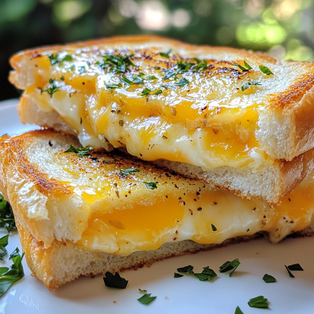 Garlic Bread Grilled Cheese Savory and Simple Delight