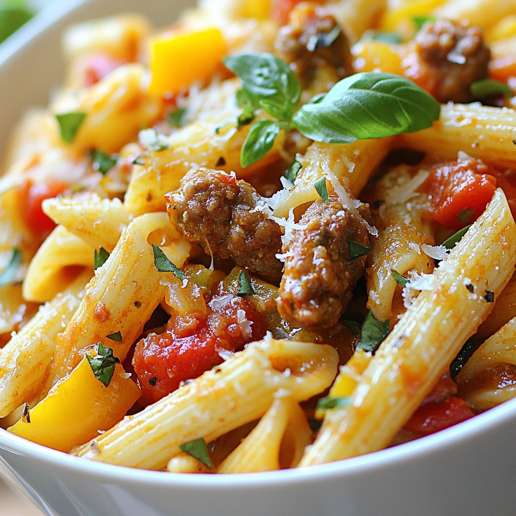Sweet Pepper Sausage Pasta Flavorful Dinner Delight