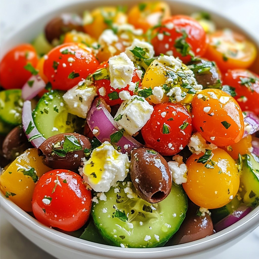 Mediterranean Greek Salad Bowl Fresh and Flavorful Dish