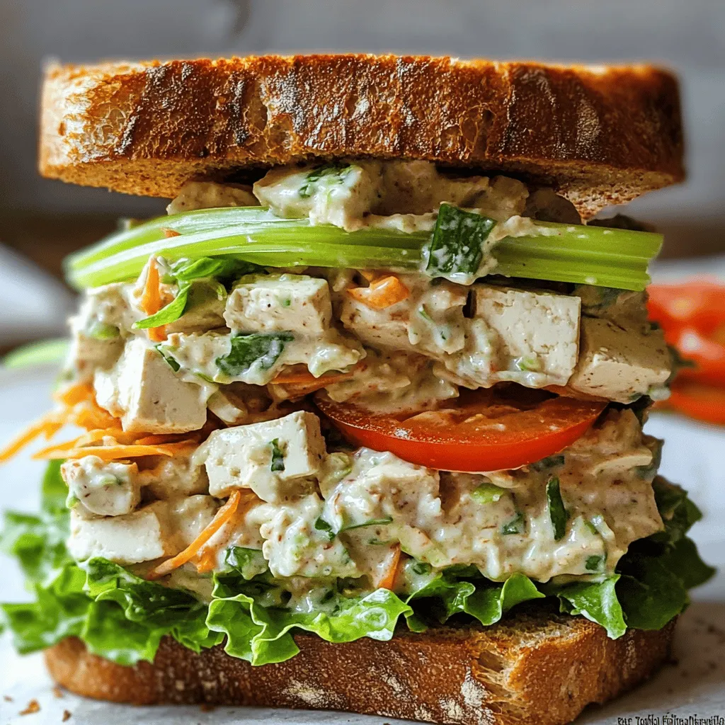 To make a tasty tofu salad sandwich, you need these key items: