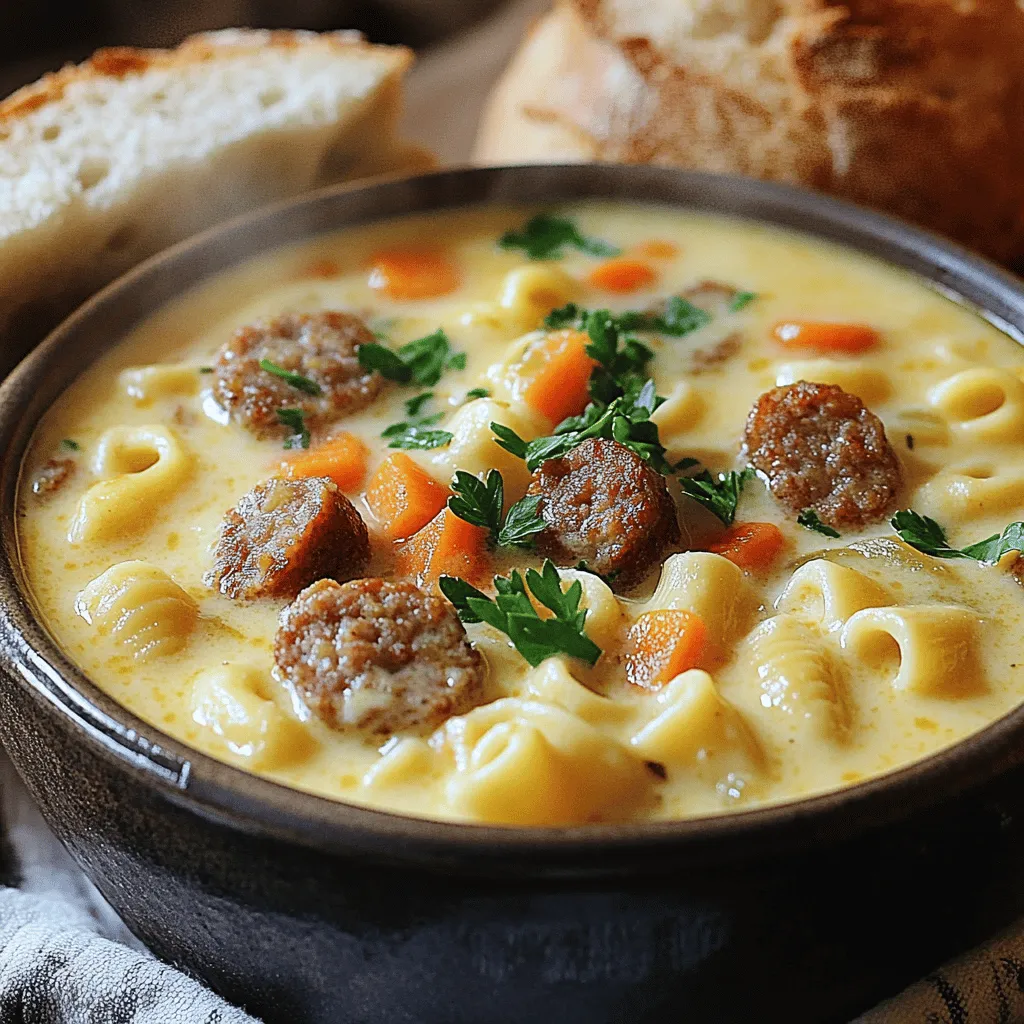 Creamy Parmesan Sausage Ditalini Soup Delight